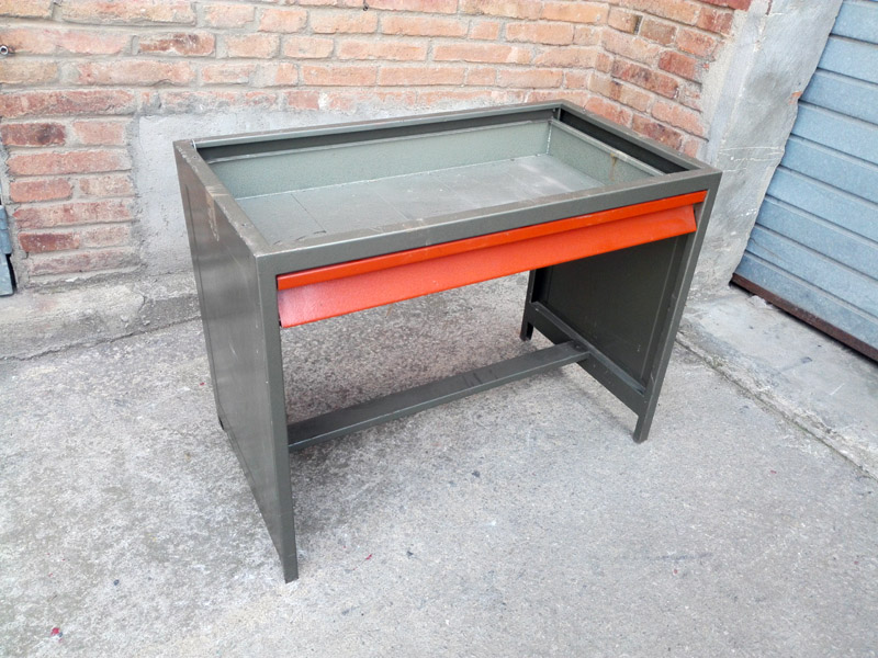 mesa caja luz fluorescente arquitecto industrial metal 69-94x90.3-105.5x50-76 1u